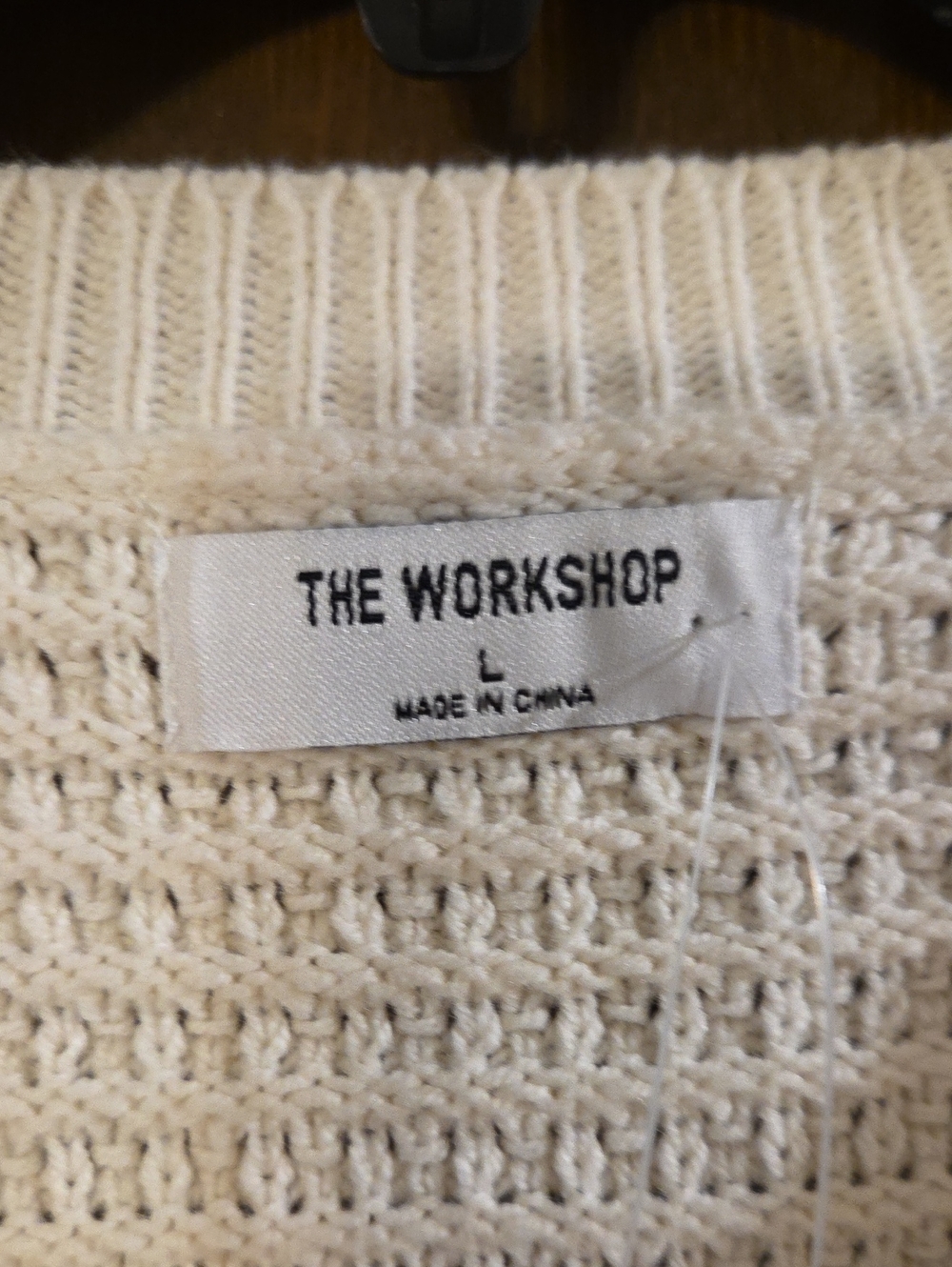 Classic Cream Knit Button-Front Women's Sweater - Picture 2 of 6